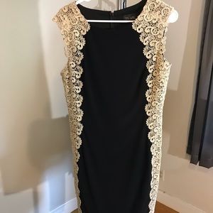Xscape Black and gold Lace Dress